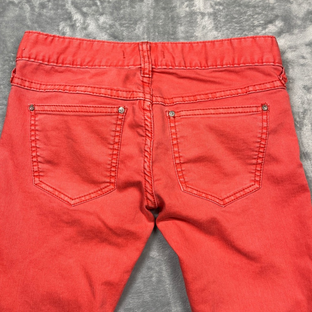 Free People Skinny Jeans Women Coral Red Low Rise Stretch Denim Pants Size 25 - Picture 6 of 12